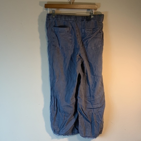 Susina Tencel Lyocell Raw Hem Wide Leg Pants in Ebony Gray Lounge Cropped XS - Picture 12 of 14